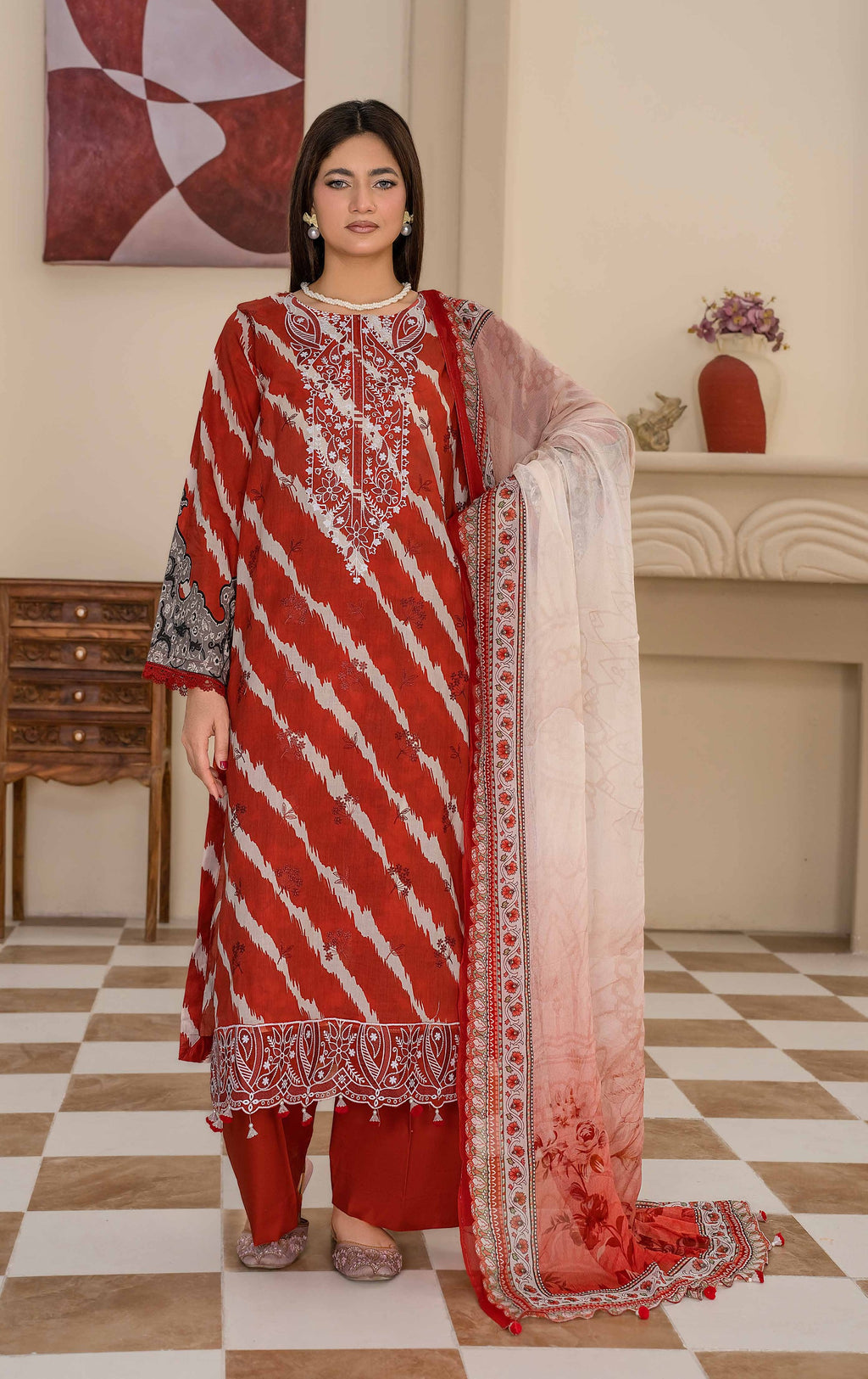 Bin Iqbal V-611 Design 03 Unstitched Lawn Suit - Bin Iqbal unstitched lawn suit image 1
