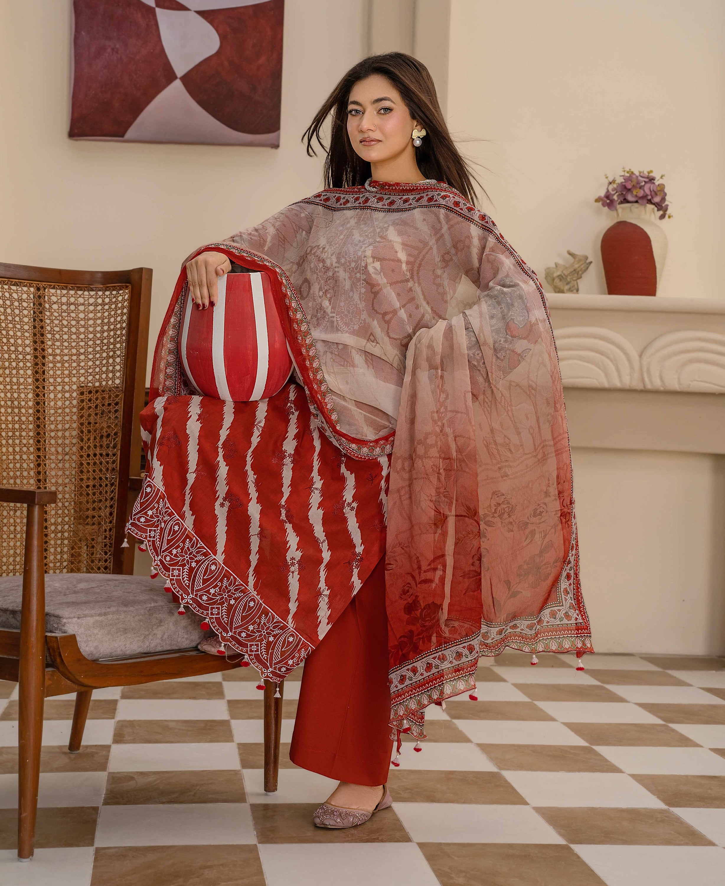 Bin Iqbal V-611 Design 03 Unstitched Lawn Suit - Bin Iqbal unstitched lawn suit image 5