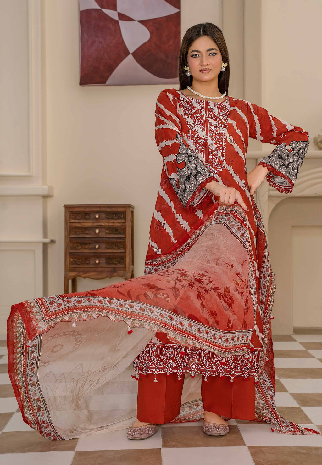 Bin Iqbal V-611 Design 03 Unstitched Lawn Suit - Bin Iqbal unstitched lawn suit image 8