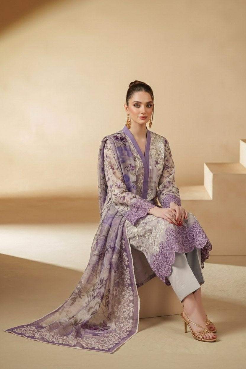 Sobia Waseem BELLA 0.5 VOL-2688 Design 04 Unstitched Lawn Suit - Sobia Waseem unstitched lawn suit image 1