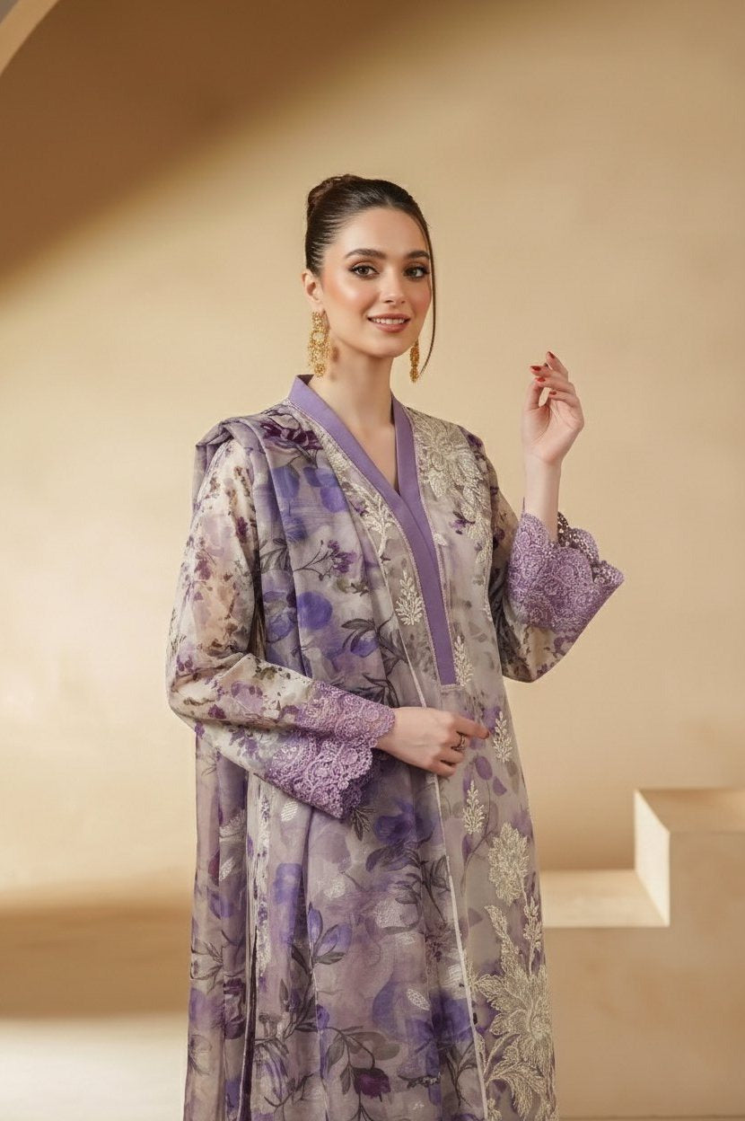 Sobia Waseem BELLA 0.5 VOL-2688 Design 04 Unstitched Lawn Suit - Sobia Waseem unstitched lawn suit image 2