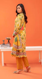 Gull-E-Rukh Trace VOL-642 Design 04 Unstitched Lawn Suit - Gull-E-Rukh unstitched lawn suit image 1