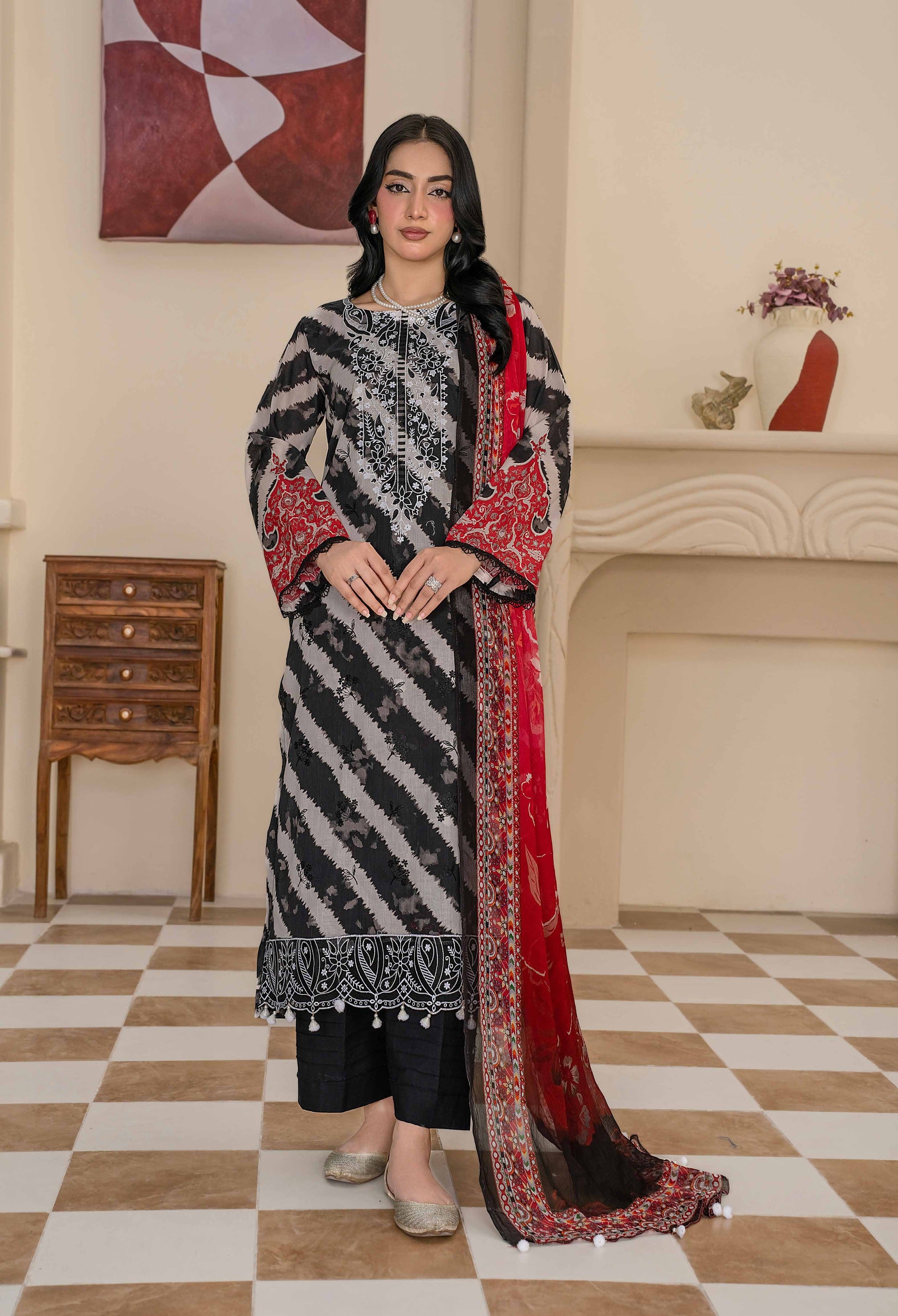 Bin Iqbal V-611 Design 04 Unstitched Lawn Suit - Bin Iqbal unstitched lawn suit image 1