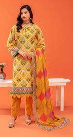 Gull-E-Rukh Trace VOL-642 Design 04 Unstitched Lawn Suit - Gull-E-Rukh unstitched lawn suit image 2