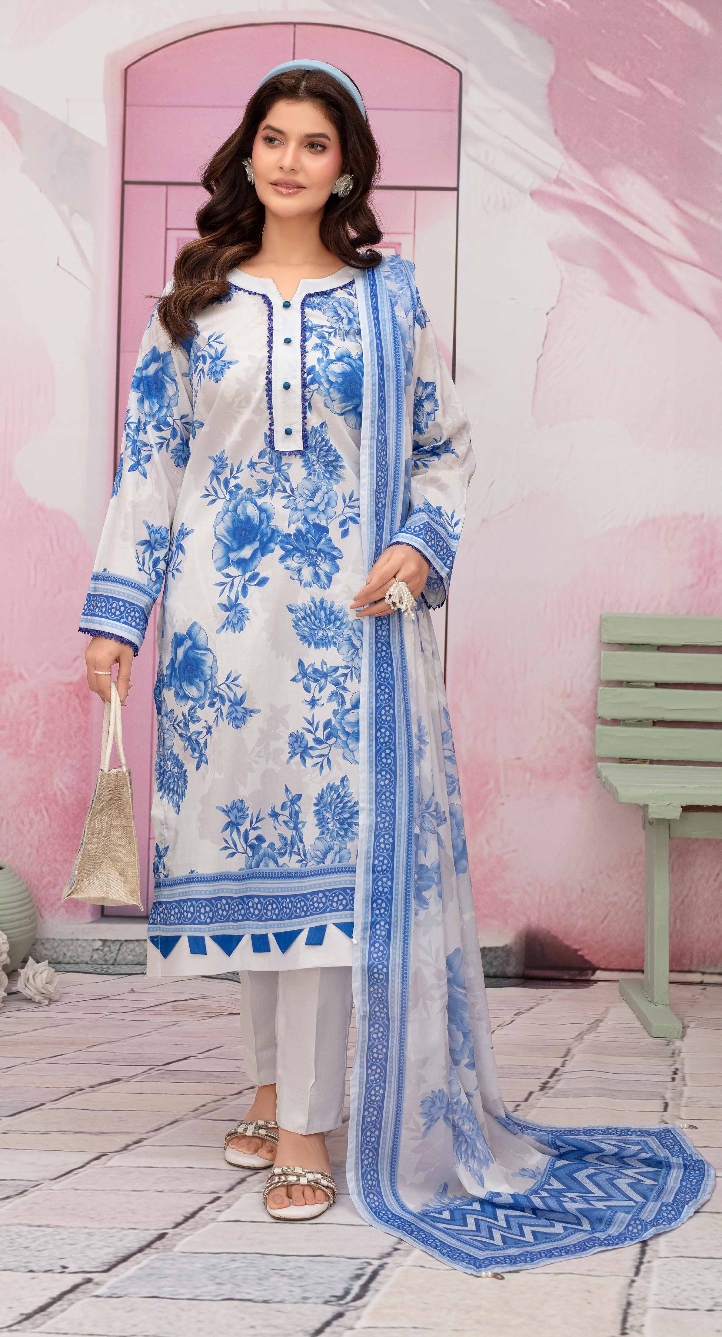 Gull-E-Rukh Florance VOL-646 Design 04 Unstitched Lawn Suit - Gull-E-Rukh unstitched lawn suit image 2