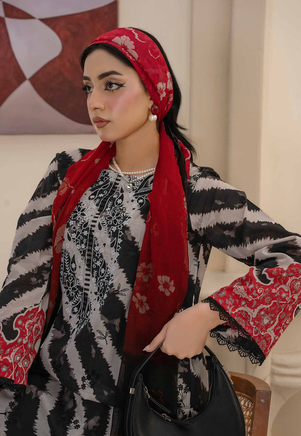 Bin Iqbal V-611 Design 04 Unstitched Lawn Suit - Bin Iqbal unstitched lawn suit image 4