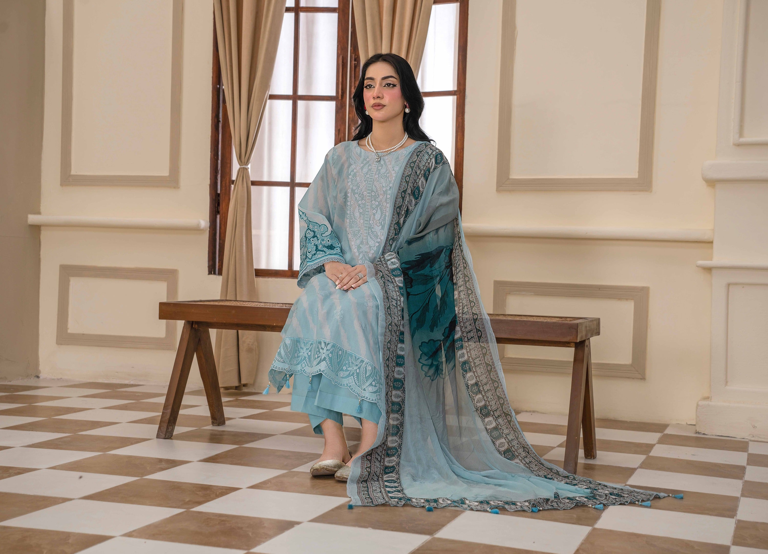 Bin Iqbal V-611 Design 05 Unstitched Lawn Suit - Bin Iqbal unstitched lawn suit image 2