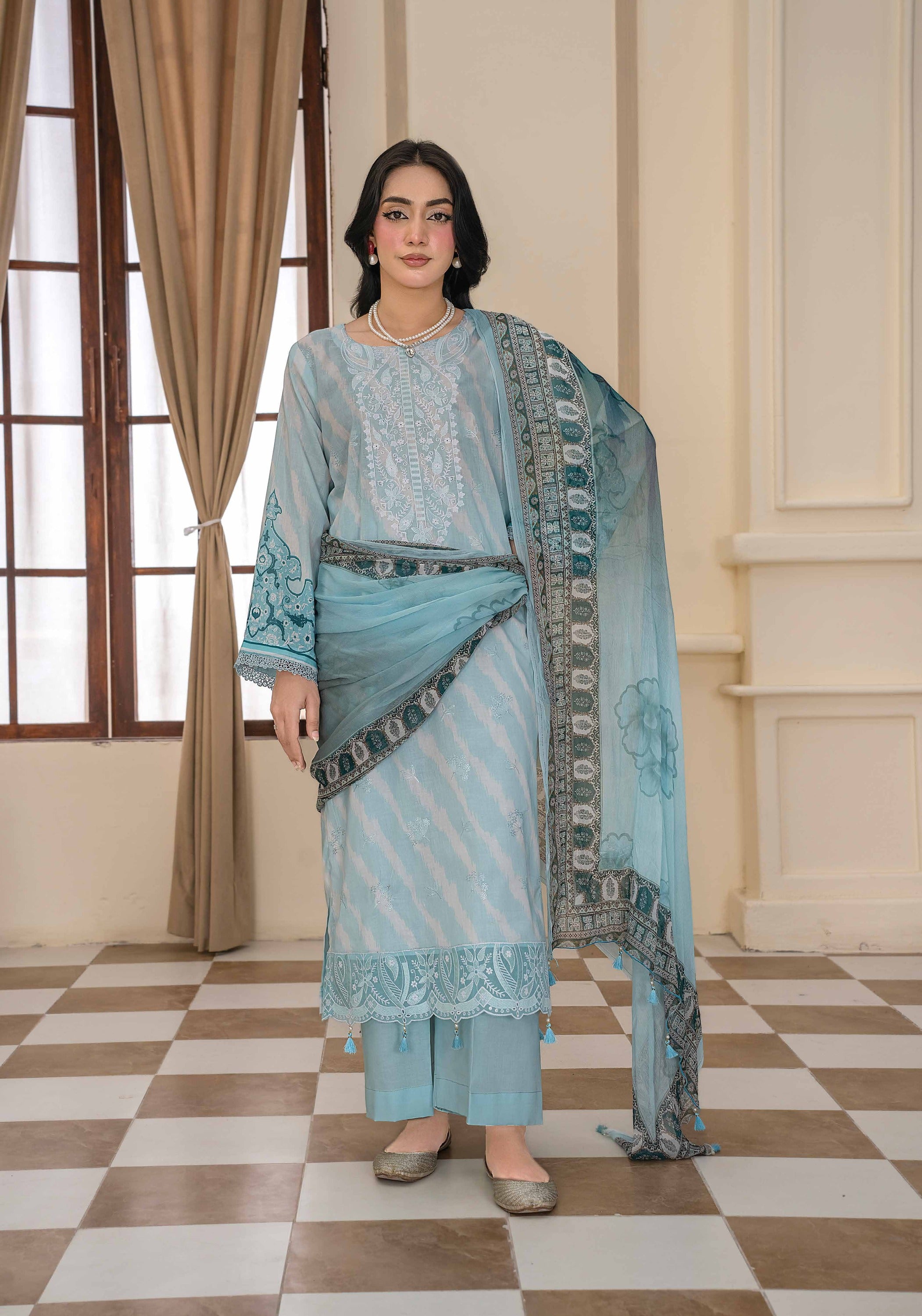 Bin Iqbal V-611 Design 05 Unstitched Lawn Suit - Bin Iqbal unstitched lawn suit image 1