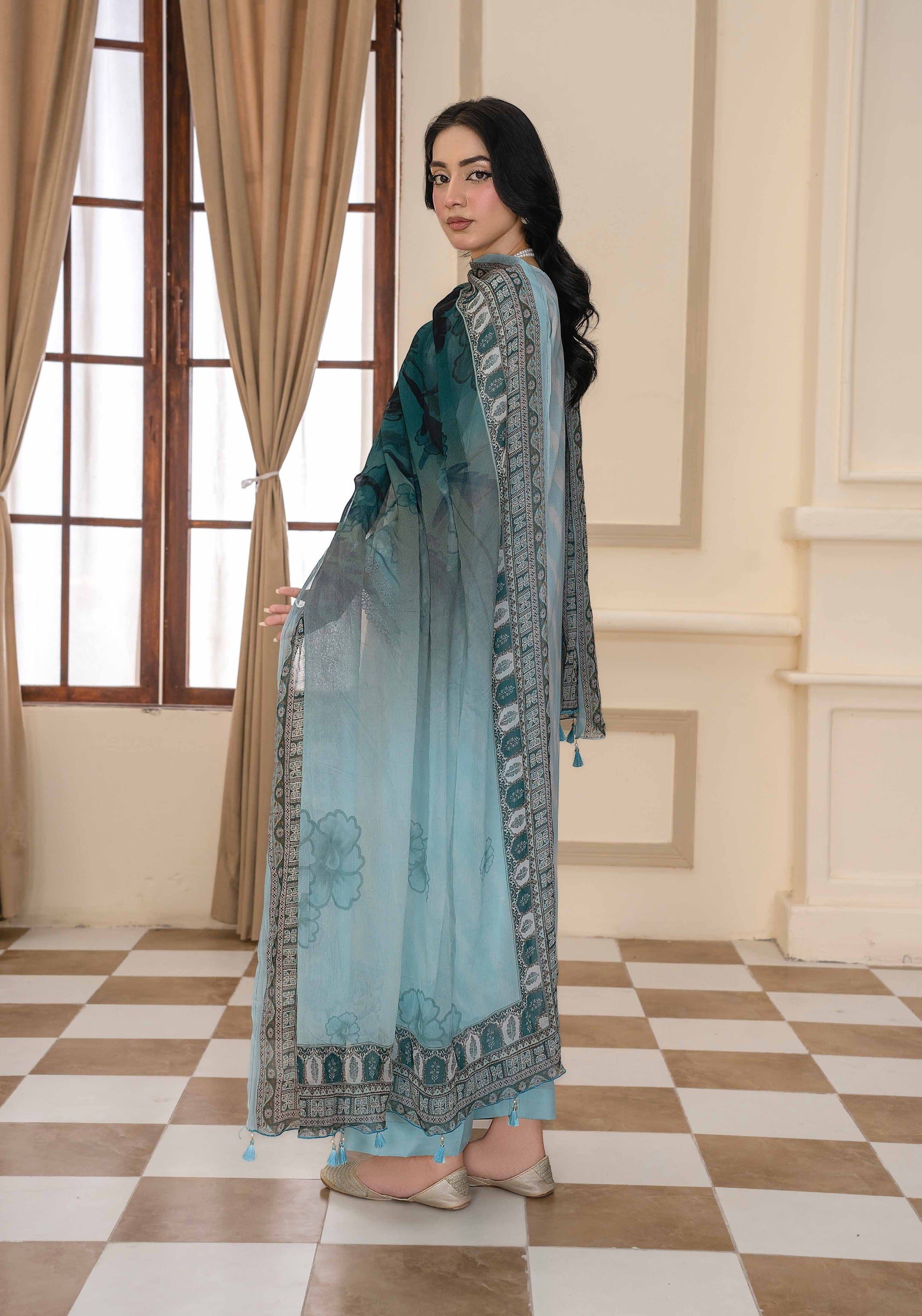 Bin Iqbal V-611 Design 05 Unstitched Lawn Suit - Bin Iqbal unstitched lawn suit image 4