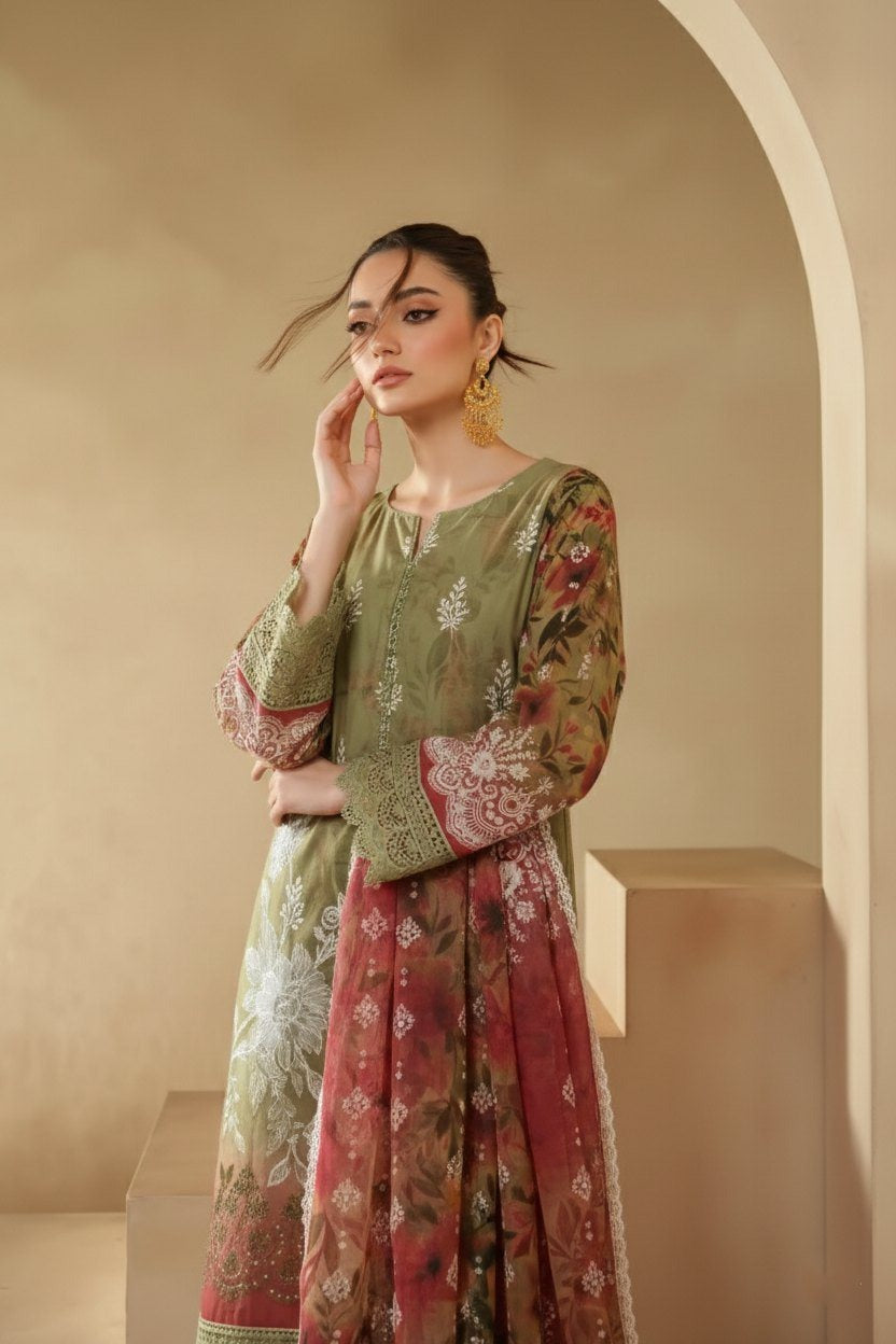 Sobia Waseem BELLA 0.5 VOL-2688 Design 06 Unstitched Lawn Suit - Sobia Waseem unstitched lawn suit image 1
