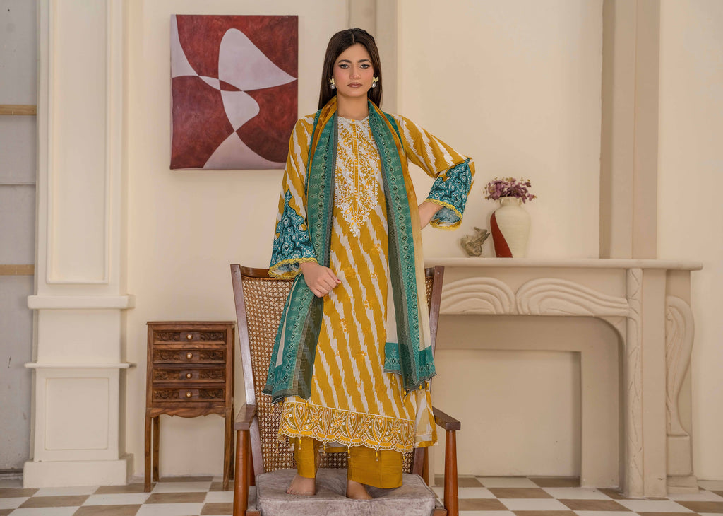 Bin Iqbal V-611 Design 06 Unstitched Lawn Suit - Bin Iqbal unstitched lawn suit image 1