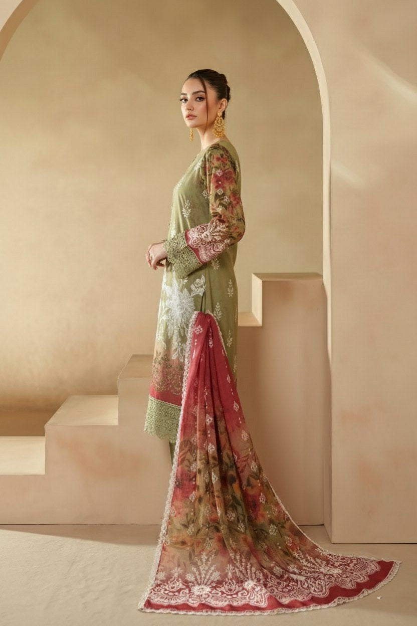 Sobia Waseem BELLA 0.5 VOL-2688 Design 06 Unstitched Lawn Suit - Sobia Waseem unstitched lawn suit image 2