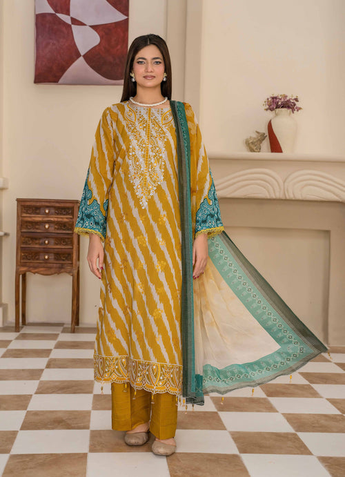 Bin Iqbal V-611 Design 06 Unstitched Lawn Suit - Bin Iqbal unstitched lawn suit image 2