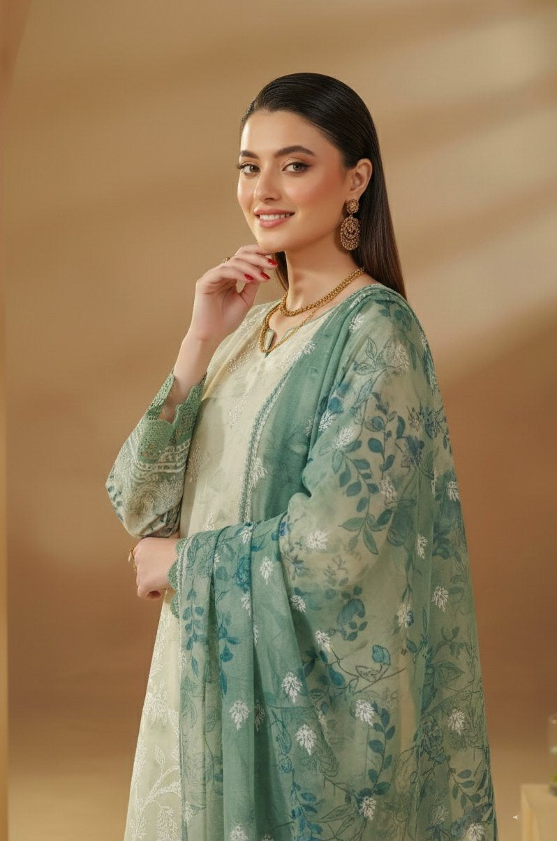 Sobia Waseem BELLA 0.5 VOL-2688 Design 06 Unstitched Lawn Suit - Sobia Waseem unstitched lawn suit image 3