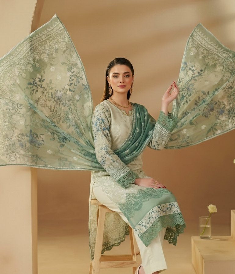 Sobia Waseem BELLA 0.5 VOL-2688 Design 06 Unstitched Lawn Suit - Sobia Waseem unstitched lawn suit image 5