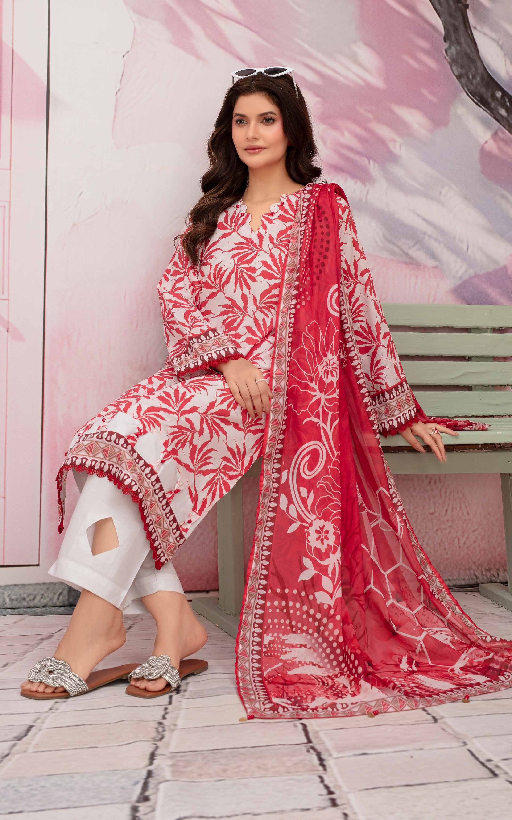 Gull-E-Rukh Florance VOL-646 Design 06 Unstitched Lawn Suit - Gull-E-Rukh unstitched lawn suit image 5