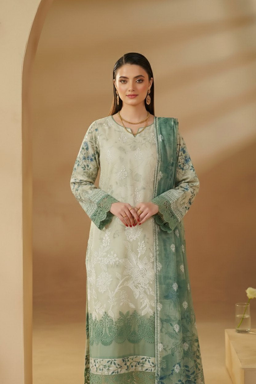 Sobia Waseem BELLA 0.5 VOL-2688 Design 07 Unstitched Lawn Suit - Sobia Waseem unstitched lawn suit image 2