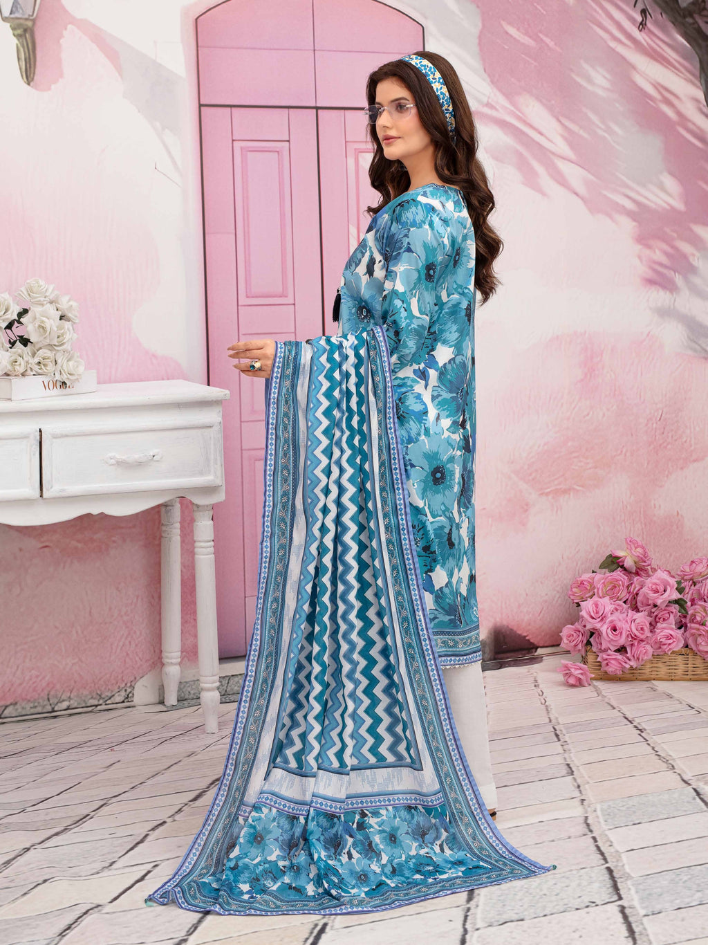 Gull-E-Rukh Florance VOL-646 Design 07 Unstitched Lawn Suit - Gull-E-Rukh unstitched lawn suit image 1