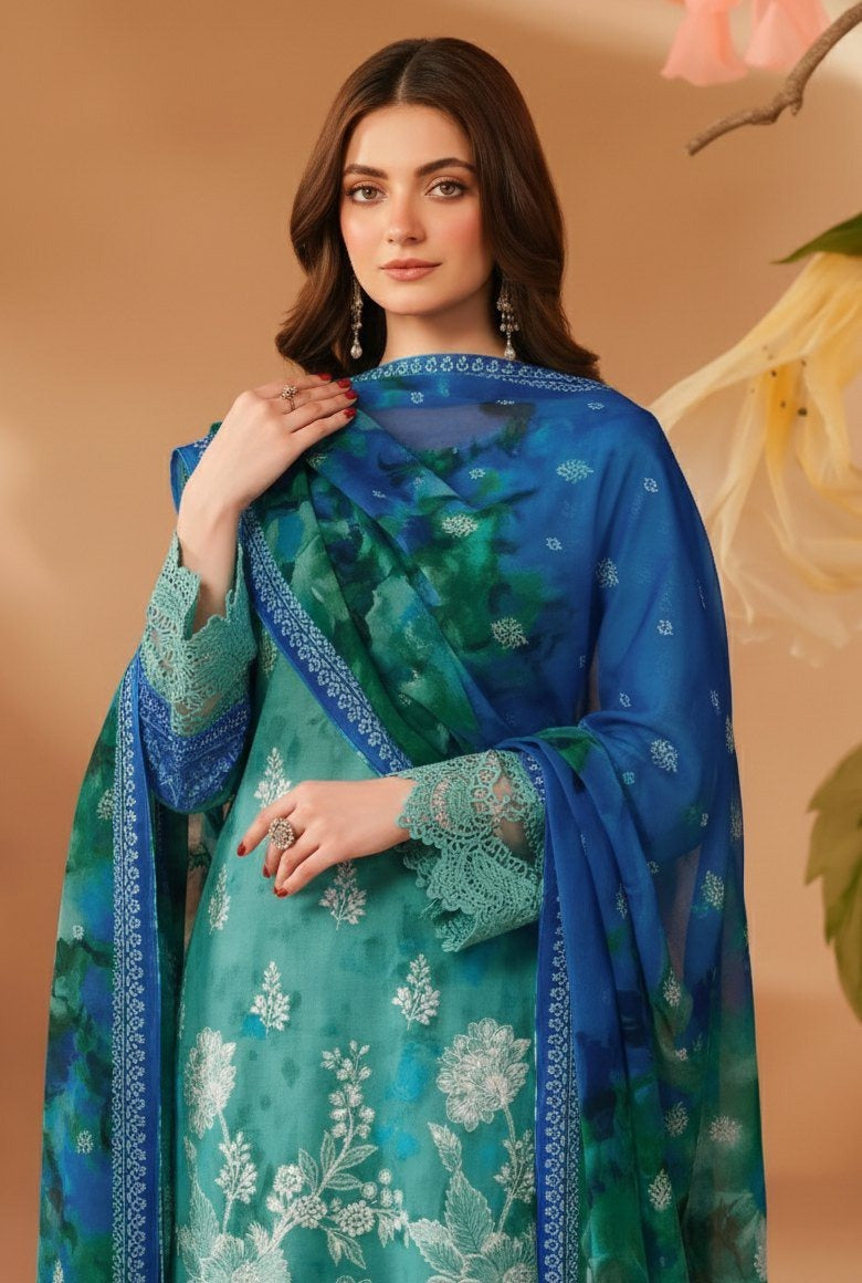 Sobia Waseem BELLA 0.5 VOL-2688 Design 07 Unstitched Lawn Suit - Sobia Waseem unstitched lawn suit image 4