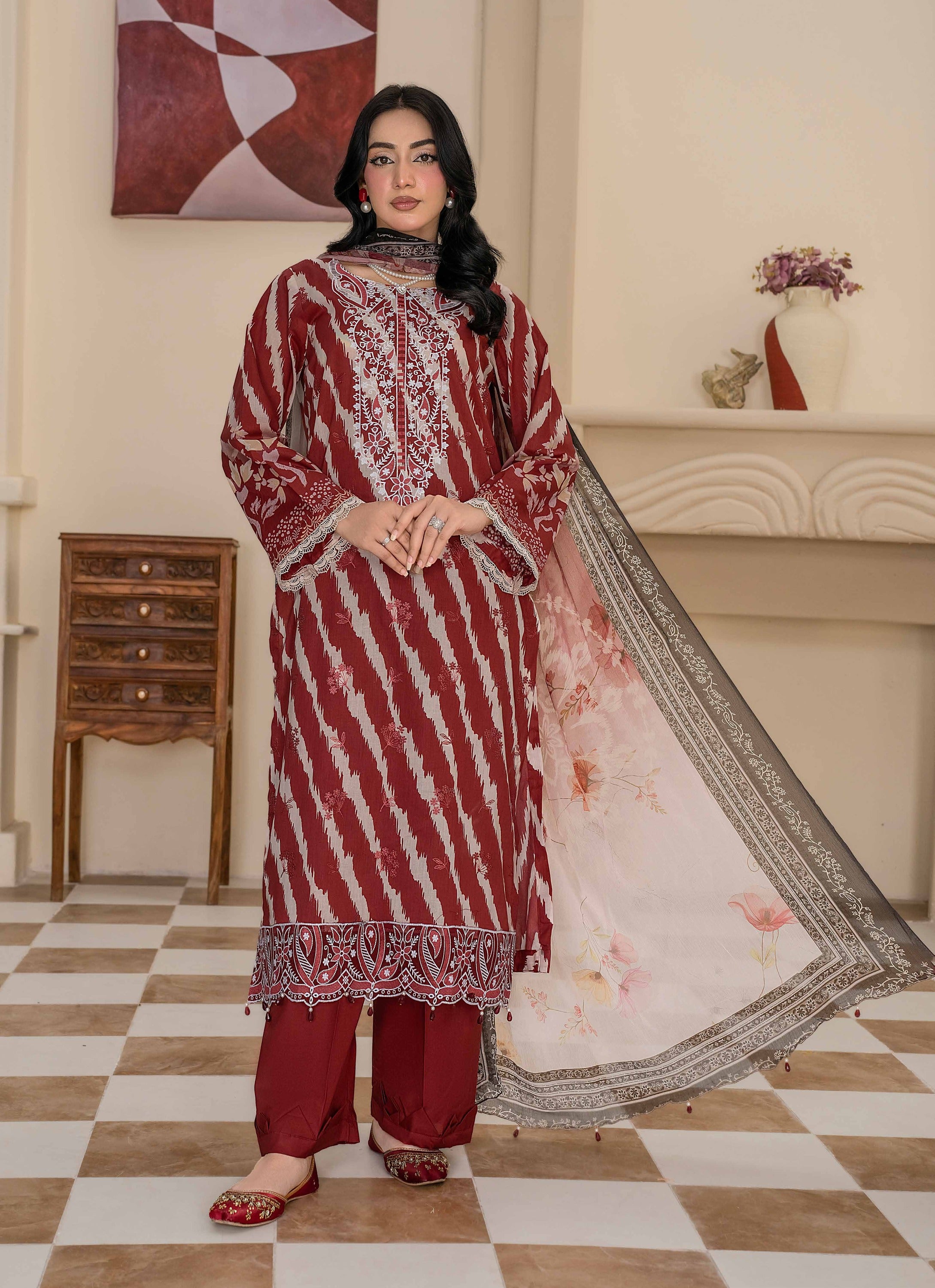 Bin Iqbal V-611 Design 07 Unstitched Lawn Suit - Bin Iqbal unstitched lawn suit image 3