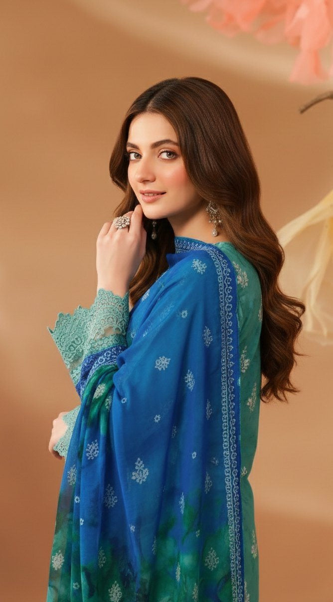 Sobia Waseem BELLA 0.5 VOL-2688 Design 07 Unstitched Lawn Suit - Sobia Waseem unstitched lawn suit image 6