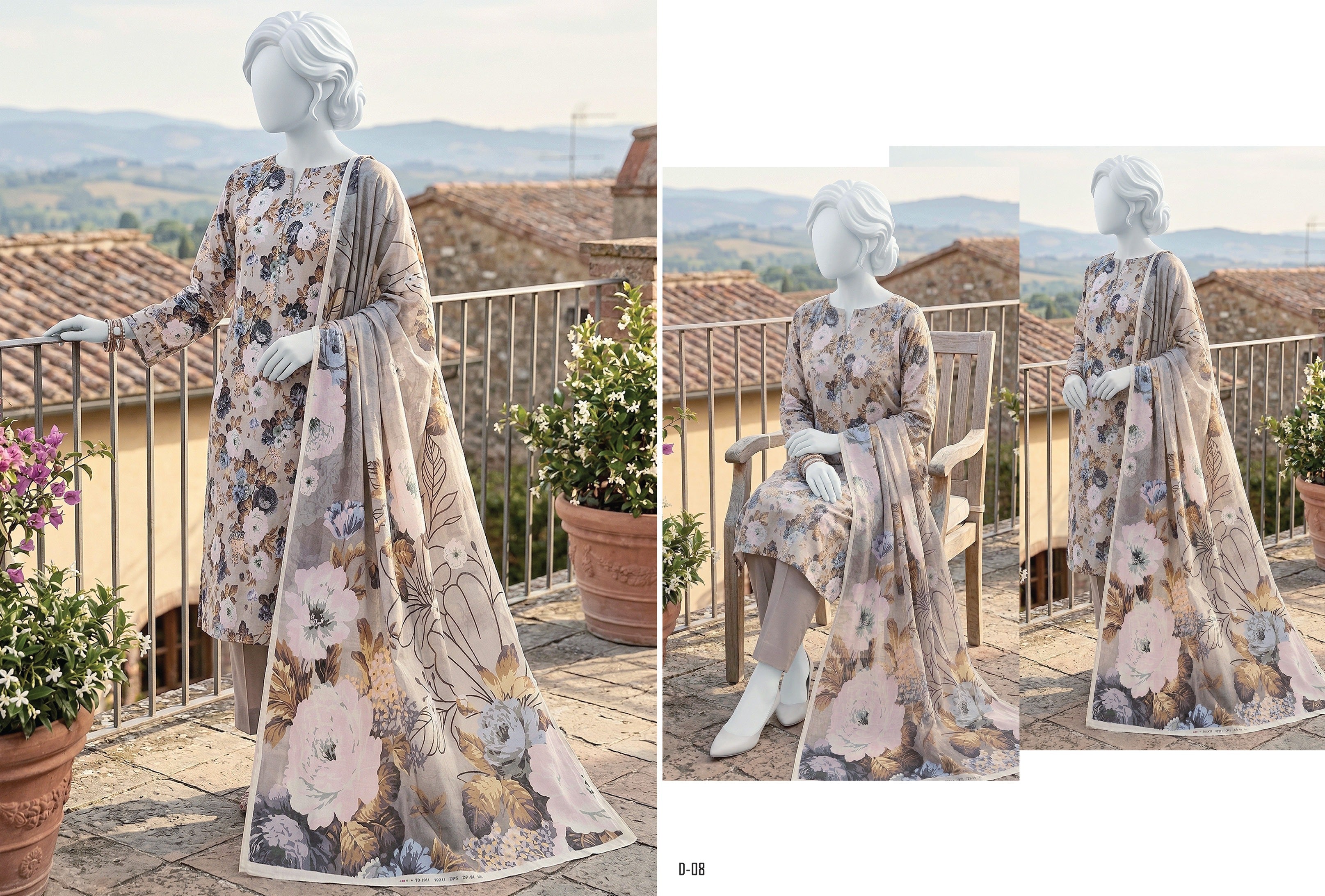 LAILA Printed Lawn Design 08 Unstitched Lawn Suit - LAILA unstitched lawn suit image 1
