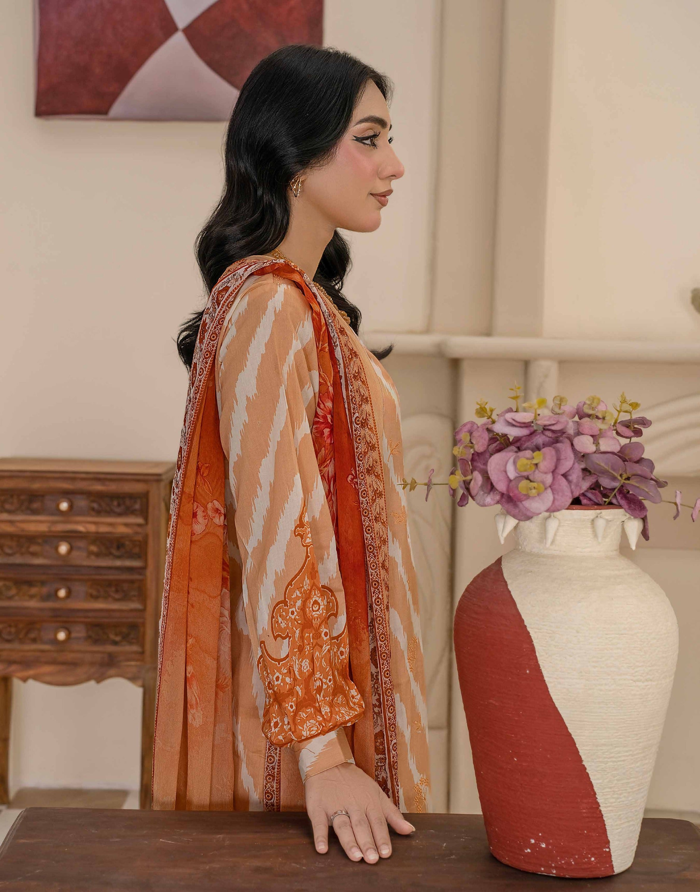 Bin Iqbal V-611 Design 08 Unstitched Lawn Suit - Bin Iqbal unstitched lawn suit image 2